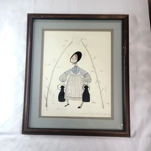 P. Buckley Moss Framed Print "Milk Maid"Matted Signed Artist Proof 15/100 1977